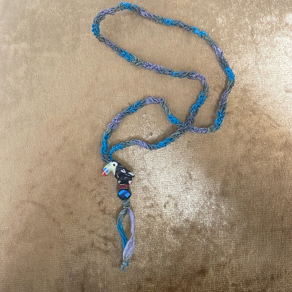 Crocheted Ribbon Necklace